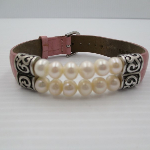 Jewelry - 925 Real Pearl n Leather Bracelet